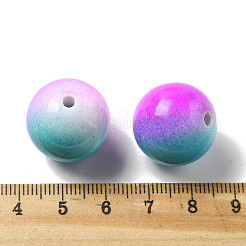 ベーキングペイント不透明アクリルビーズ  ラウンド  ミックスカラー  19.5x19mm  穴：2.8mm  約113個/500g&nbsp;OACR-H049-02B