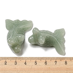 ナチュラルグリーンアベンチュリン彫刻癒しの金魚の置物  レイキエネルギーストーンのディスプレイ装飾  21.5x29~29.5x37~39mm&nbsp;DJEW-D012-08E