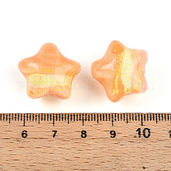 Gradient Color Transparent Hand-drawed Acrylic Beads&nbsp;TACR-P012-01B-06