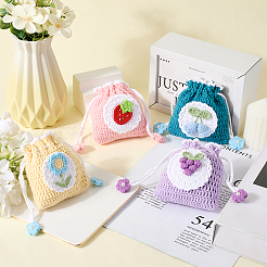 1Pc Flower Knitting Wallet&nbsp;AJEW-GF0011-09D