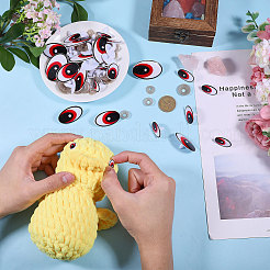 楕円形のプラスチック/樹脂製クラフト用安全目  人形作り用品  ワッシャー付き  レッド  14~46.5x10~30.5x15~17mm&nbsp;DIY-GL0005-64B