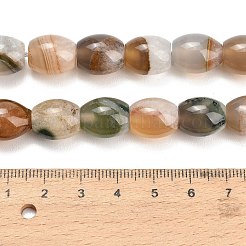天然石瑪瑙ビーズ連売り  ライス  12.5~14x10.5~12mm  穴：1.2~1.4mm  約30個/連  15.67''（39.8センチメートル）&nbsp;GG-L001-F01-01