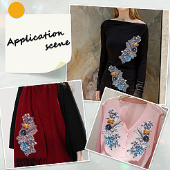 Polyester Embroidery Lace Cloth Patches&nbsp;AJEW-WH20070-079B