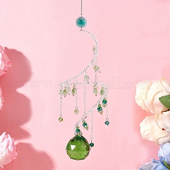 Glass Teardrop Hanging Suncatchers&nbsp;HJEW-TA00413-01