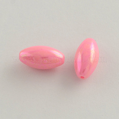 ABの色は米のアクリルビーズをメッキ  ミックスカラー  7x14mm  穴：1.5mm&nbsp;X-SACR-Q106-09