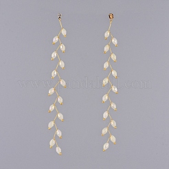 Electroplate Glass Beads Dangle Stud Earrings&nbsp;EJEW-JE03820-01