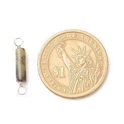Natural Jade Connector Charms&nbsp;PALLOY-JF01574-06