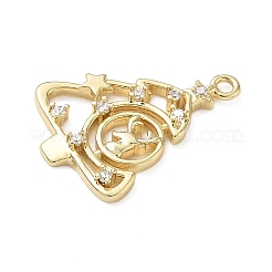 Brass Micro Pave Cubic Zirconia Pendants&nbsp;KK-H521-02A-G