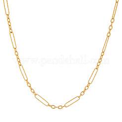 女性用ステンレススチールリンクチェーンネックレス  18KGP本金メッキ  17.72インチ（45cm）&nbsp;OI6048-1