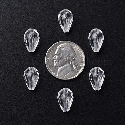 透明なアクリルビーズ  多面カット  ティアドロップ  透明  12x8mm  穴：1.5mm  約1338個/500g&nbsp;MACR-S373-59B-B12