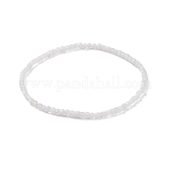 Natural Gemstone Cube Beaded Stretch Bracelet for Women&nbsp;BJEW-JB08975