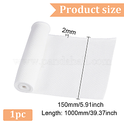 ポリエステル製ストレッチニットリブ生地 2枚  衣料品用  ホワイト  100x15x0.15~0.2cm&nbsp;FIND-BC0041-68B