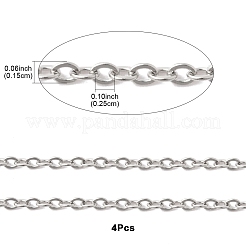 4Pcs 304 Stainless Steel Cable Chain Necklace Making&nbsp;STAS-FS0001-81P