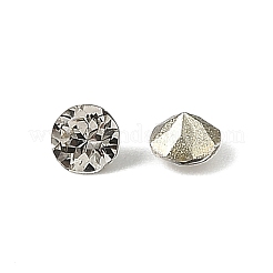 ガラスラインストーンカボション  尖ったバック＆バックメッキ  多面カット  正方形  ダイヤモンド  クリスタル  4x3mm&nbsp;GLAA-A018-4mm-001
