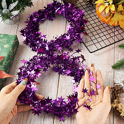 PVC Sparkly Star Metallic Garland with Iron Wire&nbsp;AJEW-TAC0034-08C