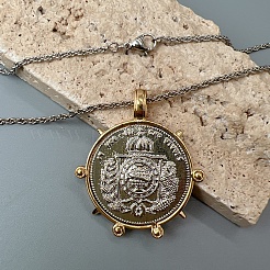 Brass Medal Pendant Necklaces&nbsp;FS-WG7F425-15