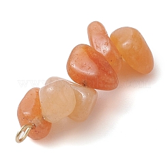Gradient Color Natural Red Aventurine & Natural Sunstone & Natural Topaz Jade Chip Beaded Pendants&nbsp;PALLOY-JF02795-09