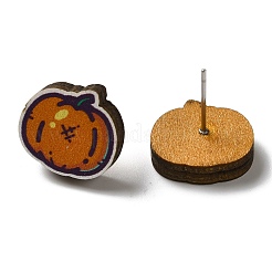 Wood Stud Earrings&nbsp;EJEW-Z054-01D