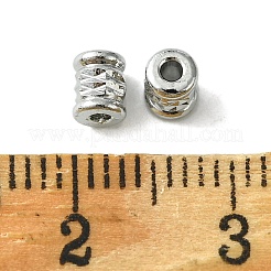 真鍮ビーズ  カドミウムフリー＆ニッケルフリー＆鉛フリー  コラム  プラチナメッキ  3.5x4mm  穴：1.2mm&nbsp;KK-D092-08P