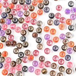 50g 3色 ハロウィン 透明ガラス ラウンドシードビーズ  色の内側  ラウンド  ミックスカラー  6/0  4x3mm  穴：1.2mm  16.67 G /カラー&nbsp;SEED-FS0001-41