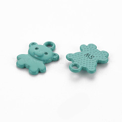 塗装合金チャームをスプレー  カドミウムフリー＆鉛フリー  クマ  ダークシアン  14x10x2mm  穴：1.6mm&nbsp;PALLOY-Q433-034C-RS