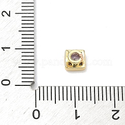 Square Brass Micro Pave Cubic Zirconia Cabochons&nbsp;KK-P345-13G-E03