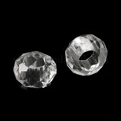 クリアアクリルヨーロピアンビーズ  大穴ビーズ  ファセットロンデル  透明  11.5x6.5mm  穴：6mm  約1351個/500g&nbsp;TACR-G048-09