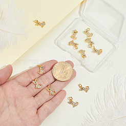 12Pcs Brass Micro Pave Cubic Zirconia Charms&nbsp;KK-GA0002-53