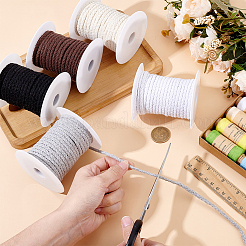 75m 5色8本撚りコットン中空コード  DIYの工芸品について  ギフトラッピングとジュエリー作り  5個のプラスチックスプール付き  ミックスカラー  5x2mm  約16.40ヤード（15m）/色  5色&nbsp;OCOR-BC0009-59B