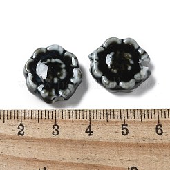 手作りの陶器ビーズ  ヒマワリ  ミックスカラー  17~18x6.5mm  穴：2mm&nbsp;PORC-L080-G
