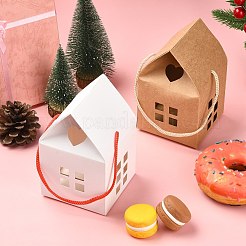 ハンドルロープと窓付き40色紙箱2個  結婚式のキャンディーボックス用  家の形  ミックスカラー  8x8x7.5cm  20個/色&nbsp;CON-CJ0001-25