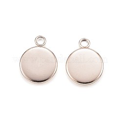 Ion Plating(IP) 304 Stainless Steel Pendant Cabochon Settings&nbsp;STAS-G127-13-8mm-RG