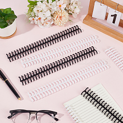 プラスチック製ルーズリーフ製本ヒンジリング  バインダーコーム  ミックスカラー  280x36x11.5mm  6個/カラー  2色  12個。&nbsp;AJEW-GF0015-32B