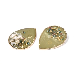 Brass & Epoxy Resin Pendants&nbsp;KK-Q082-03KCG-03
