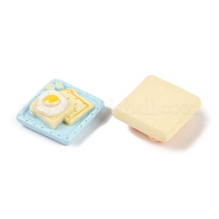 不透明樹脂の朝食デコデンカボション  模造食品  ドーナツ/パン/バンズ  ミックスカラー  混合図形  18~22x12~22x8~9.5mm&nbsp;CRES-M036-05