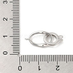 Rhodium Plated 925 Sterling Silver Fold Over Clasps&nbsp;LS-STER-G038-04P