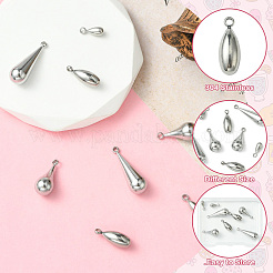 8Pcs 4 Styles 304 Stainless Steel Pendants&nbsp;STAS-CJ0002-84