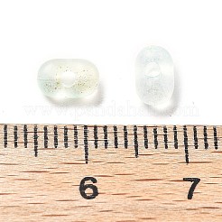 グラデーションカラーの透明なフロストアクリルビーズ  金色の箔付き  ピーナッツ  緑黄  3x6x4mm  穴：1.5mm  約：12500個/ 500 G&nbsp;OACR-M023-06B