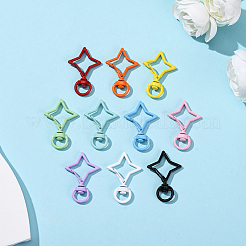 20Pcs 10 Colors Star Baking Paint Alloy Swivel Clasps&nbsp;FIND-SC0017-46