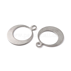 変色しにくい201ステンレススチールペンダント  丸いリング  ステンレス鋼色  26x21x1mm  穴：2.8mm&nbsp;STAS-K217-49B