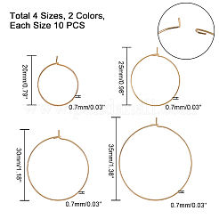 ステンレス鋼のイヤリングフープ  ワイングラスチャームリング  ゴールデン·ステンレス鋼色  20~35x0.7mm&nbsp;STAS-PH0019-34