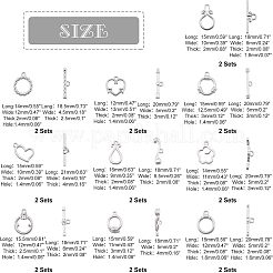 20セット10スタイルの真鍮トグル留め具  長持ちメッキ  混合図形  カドミウムフリー＆鉛フリー  プラチナ  2セット/スタイル&nbsp;KK-FH0002-25