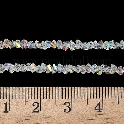 電気メッキ透明ガラスビーズ連売り  三角形  多面カット  ABカラー  ミックスカラー  3x2x2mm  穴：0.7mm  約135個/連  9.21''（23.4センチメートル）&nbsp;EGLA-P061-04C-AB