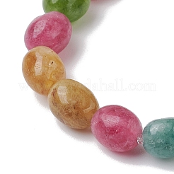 Dyed Natural Malaysia Jade Oval Beaded Stretch Bracelets for Women&nbsp;BJEW-JB11039