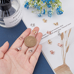 12Pcs 3 Colors Brass Micro Pave Cubic Zirconia Charms&nbsp;ZIRC-CA0001-05