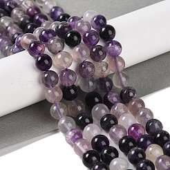 天然紫蛍石ビーズ連売り  ラウンド  8mm  穴：1mm  約45~47個/連  15.16''（38.5センチメートル）&nbsp;G-P530-B08-03