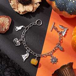 Halloween Theme 304 Stainless Steel Charm Bracelets for Women&nbsp;BJEW-JB10754