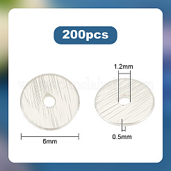 真鍮製スペーサービーズ200個  長持ちメッキ  ヒシビーズ  ディスク  銀  6x0.5mm  穴：1.2mm&nbsp;KK-PH0005-87