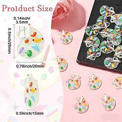 Transparent Luminous Resin Pendants&nbsp;RESI-CJC0020-40