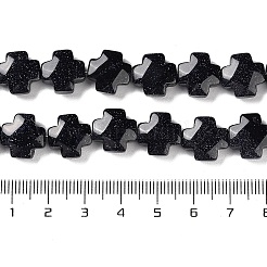Synthetic Blue Goldstone Beads Strands&nbsp;G-K357-C09-01
